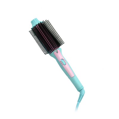 Custom Logo Shiny Printing Plastic Hair Curling Brush Anti-static Curved Vent Hair Brush